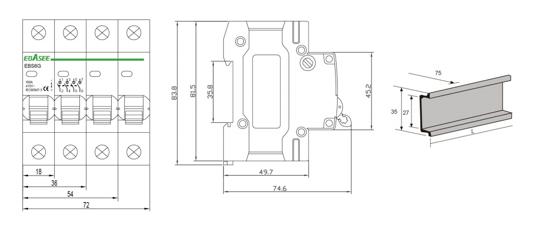 EBS6G Isolator Dimension