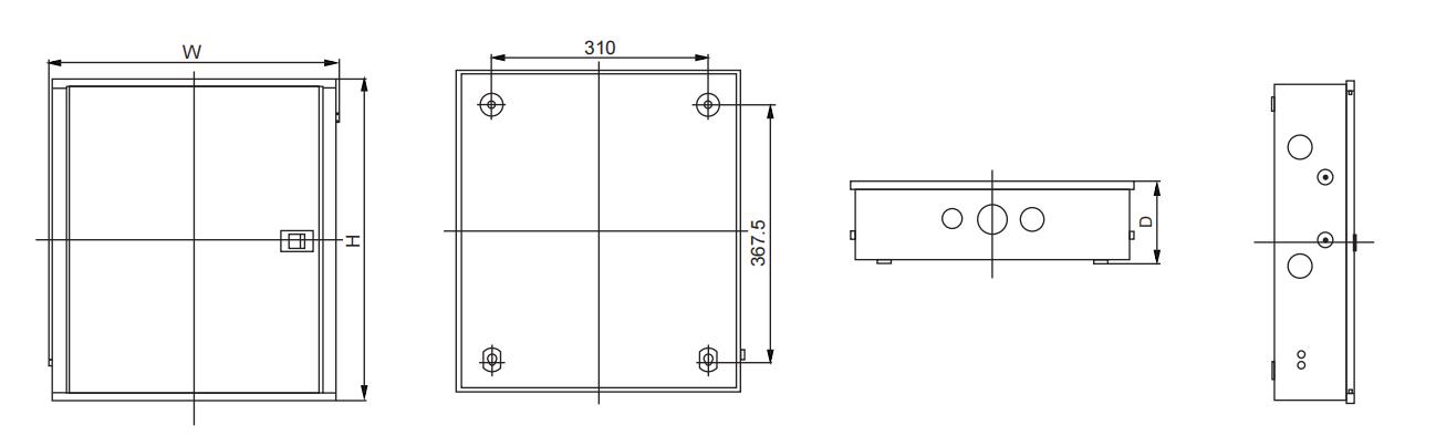 EBST1 Metal Distribution Box Dimensions