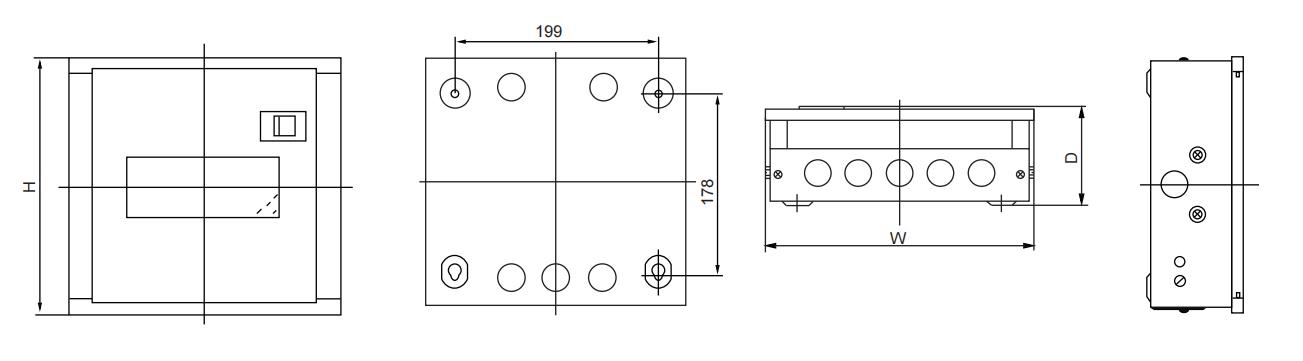 EBST1 Metal Distribution Box Dimensions