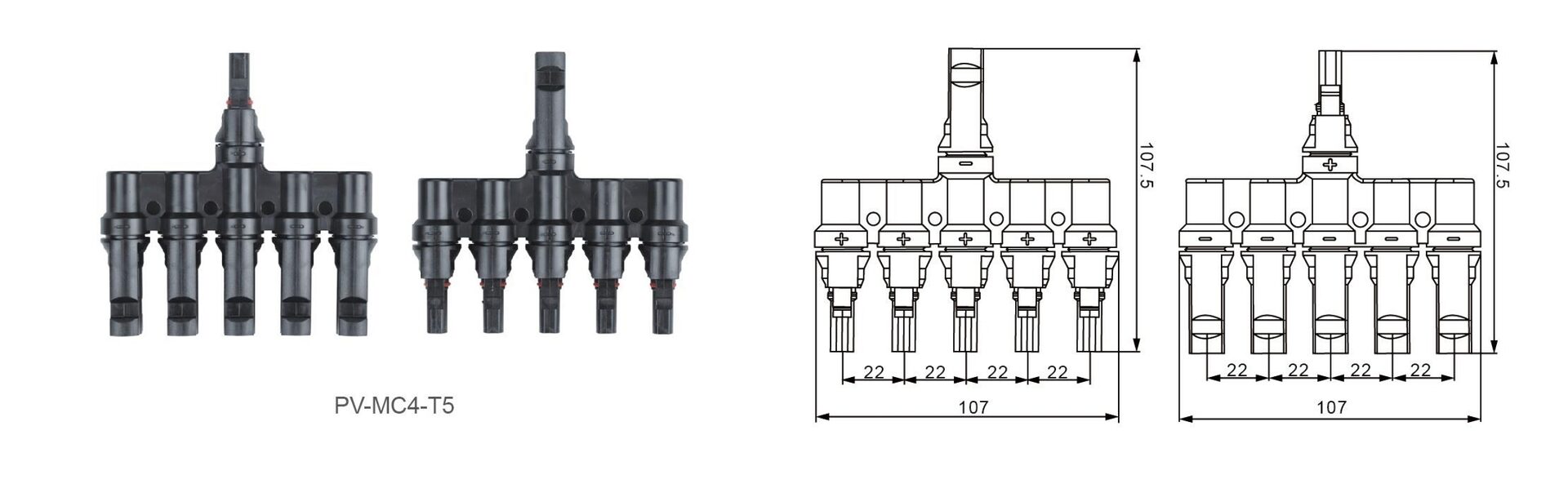 PV-MC4T Photovoltaic DC connector Dimension