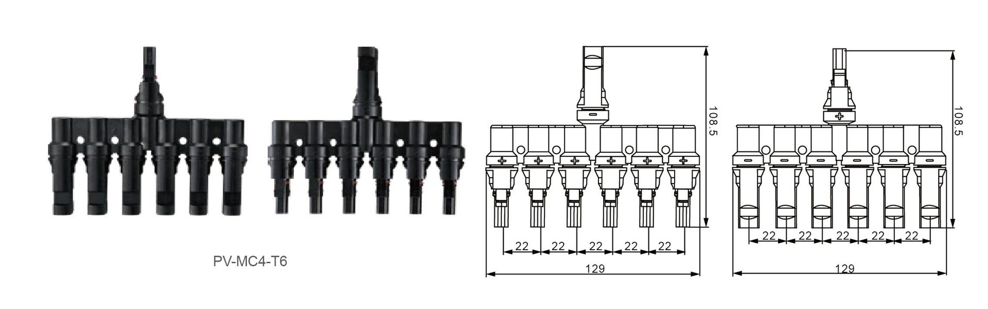 PV-MC4T Photovoltaic DC connector Dimension