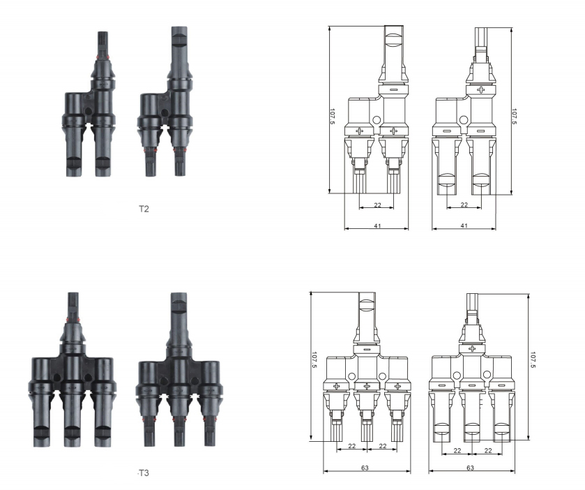 DC Cable Connector for MC4 Style Systems