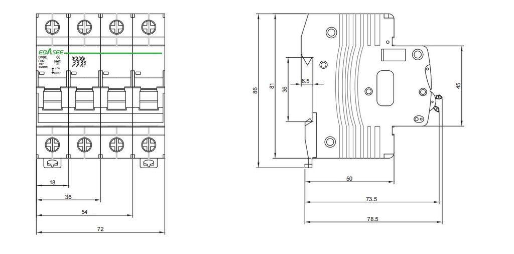 BX9B Miniature Circuit Breaker Shanghai Ebasee Electric Co.,Ltd