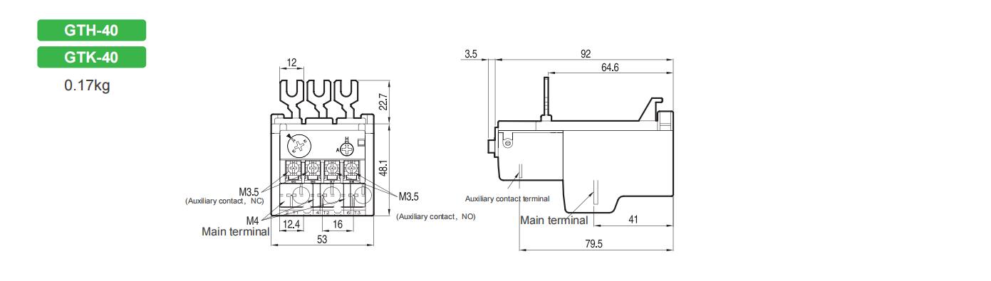 GTH Thermal Relay Dimensions 1