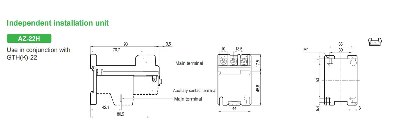 GTH Thermal Relay Dimensions 1