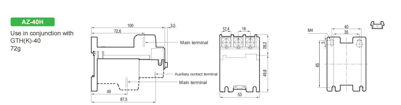 GTH Thermal Relay Dimensions 1