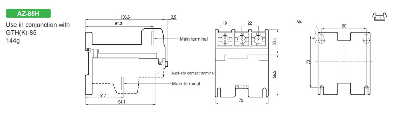 GTH Thermal Relay Dimensions 1