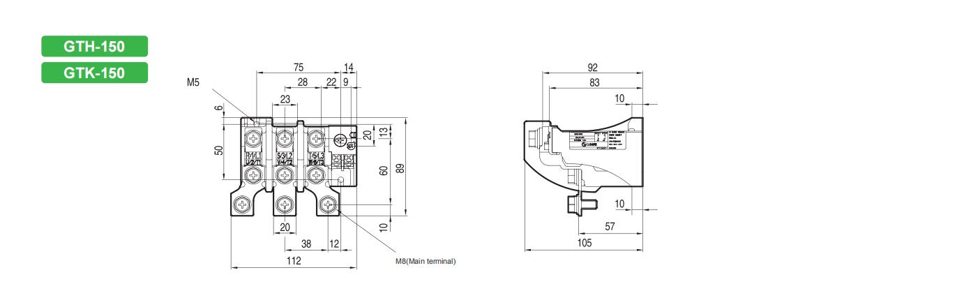 GTH Thermal Relay Dimensions 1