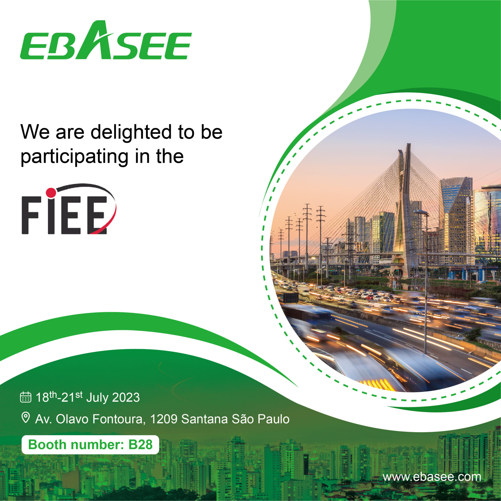 Invitation for FIEE in Sao Paulo, Brazil -EBASEE Electric