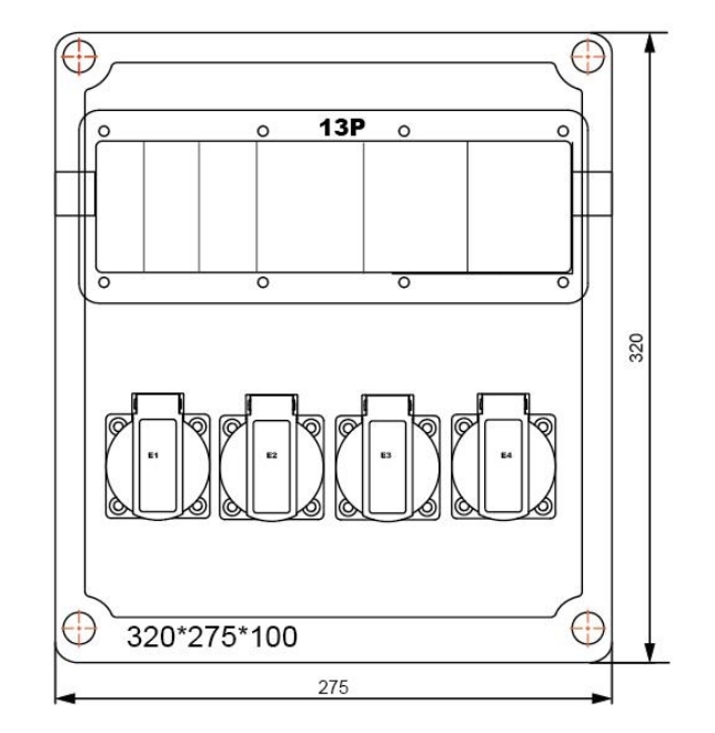 Industrial Socket Box dimension