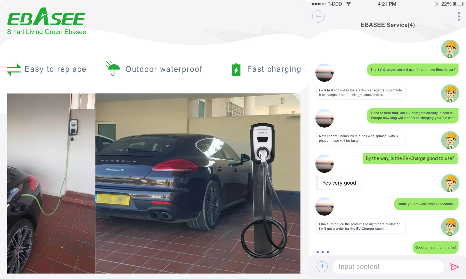 Endorsement of Electric Vehicle Charging Stations by European Client