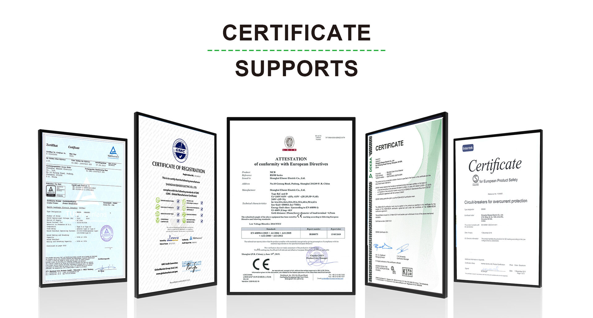 CERTIFICATE SUPPORTS