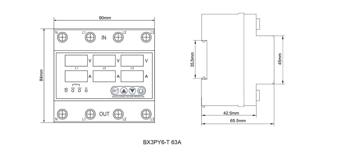 BX3PY6-S、BX3PY6-T Dimension