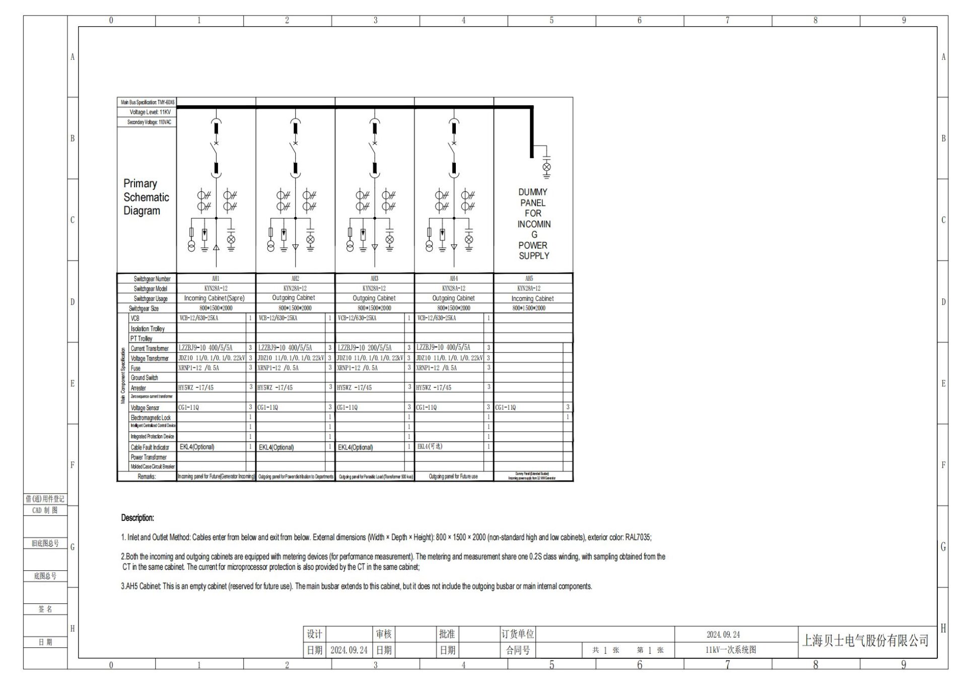 Medium-Voltage Switchgear Schematic