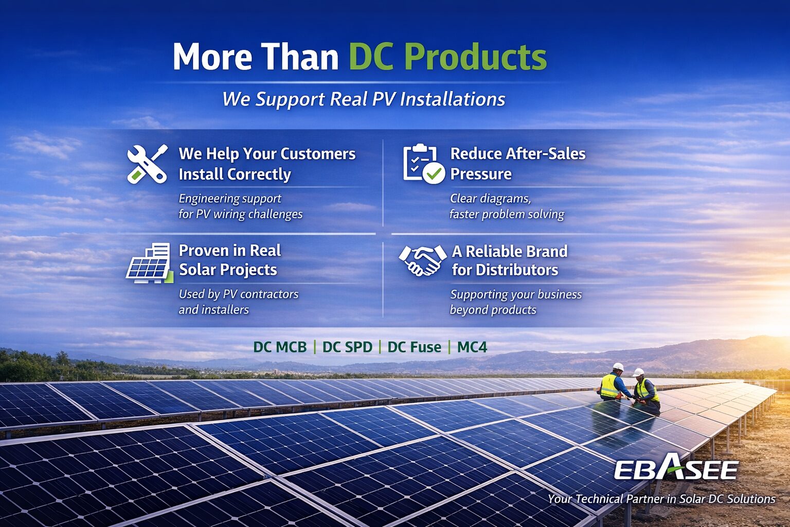 ebasee solar dc protection pv-installation support banner