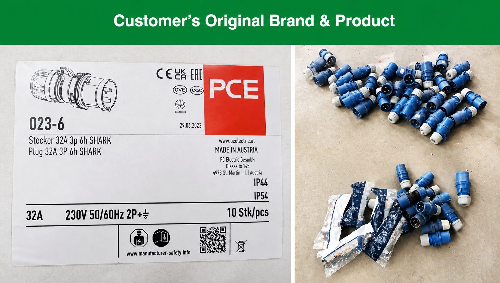 PCE Plug and socket