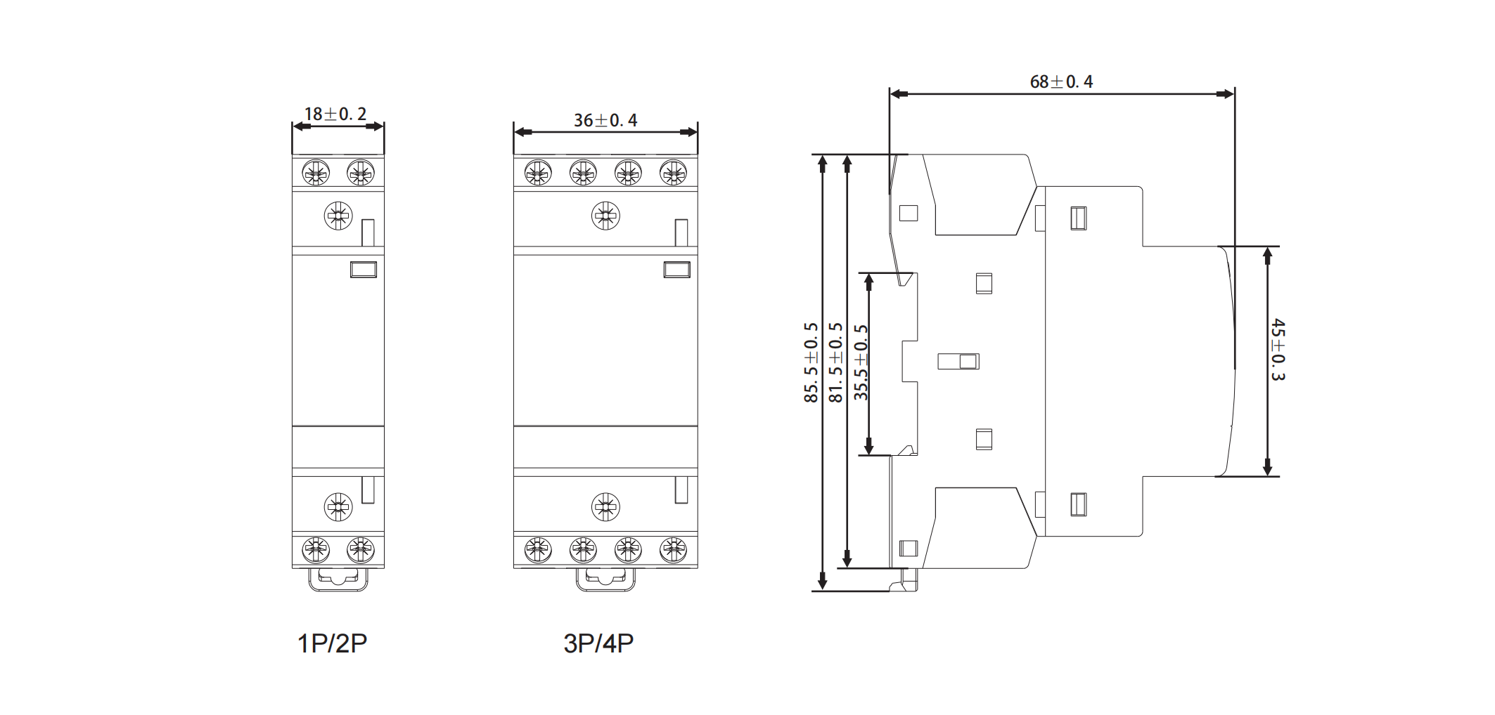 EBASEE EBS5CHZ-EN DC Mini Contactor dimension 1