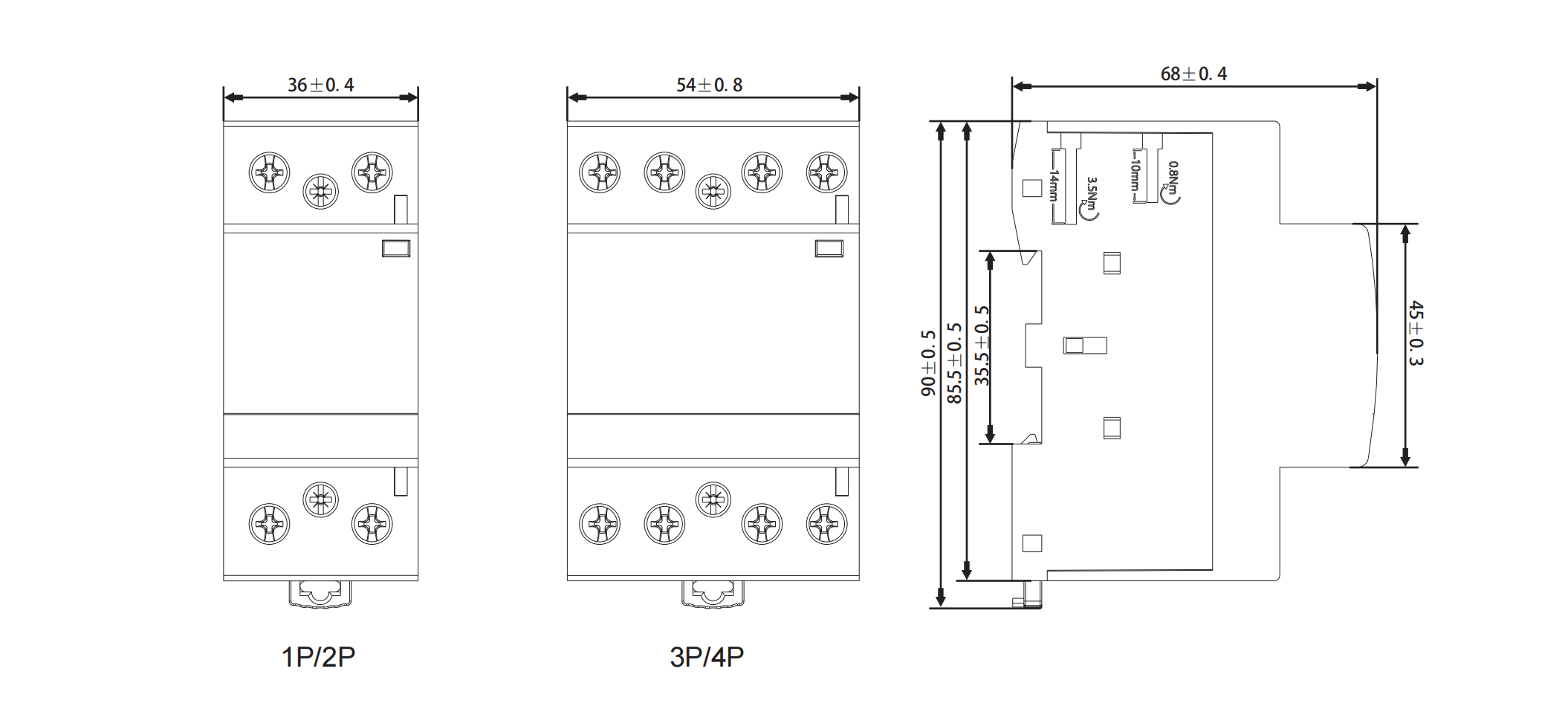 EBASEE EBS5CHZ-EN DC Mini Contactor dimension 1