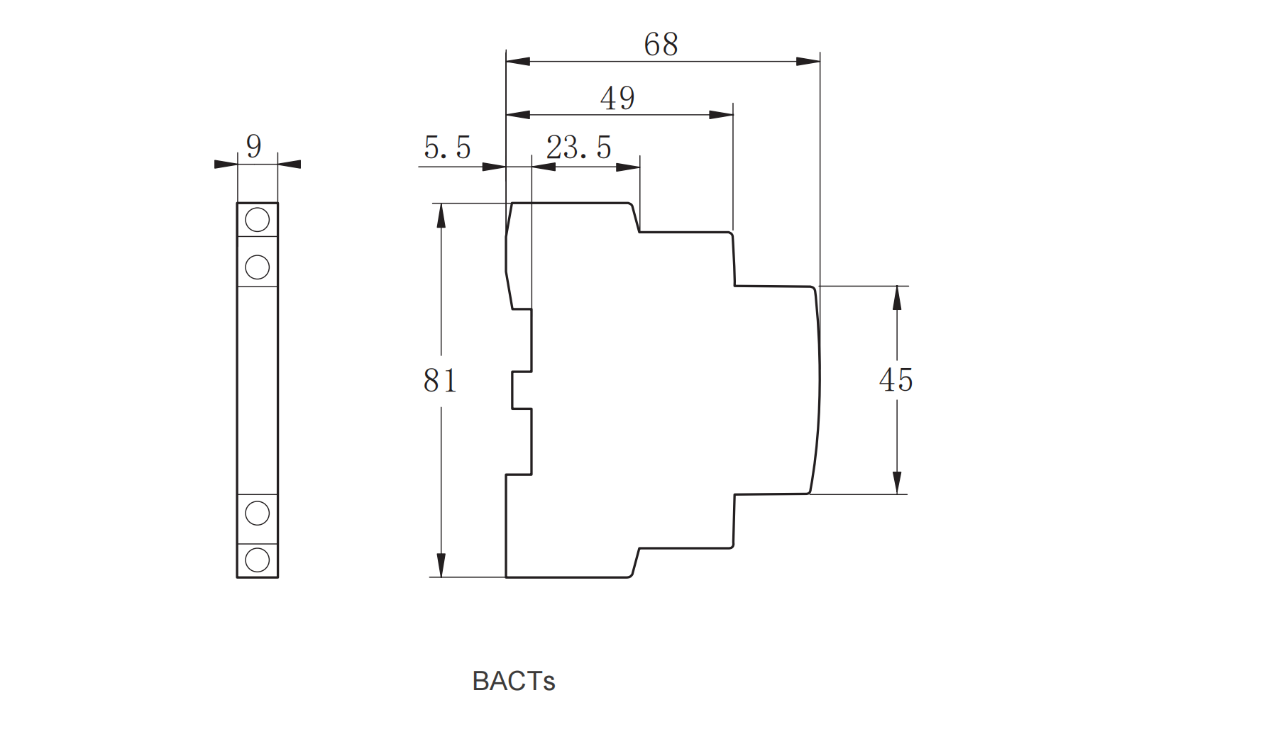 EBASEE EBS5CHZ-EN DC Mini Contactor dimension 1