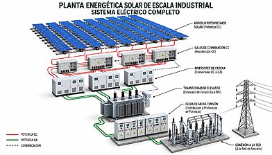 INDUSTRIAL-SCALE SOLAR POWER PLANT COMPLETE ELECTRICAL SYSTEM